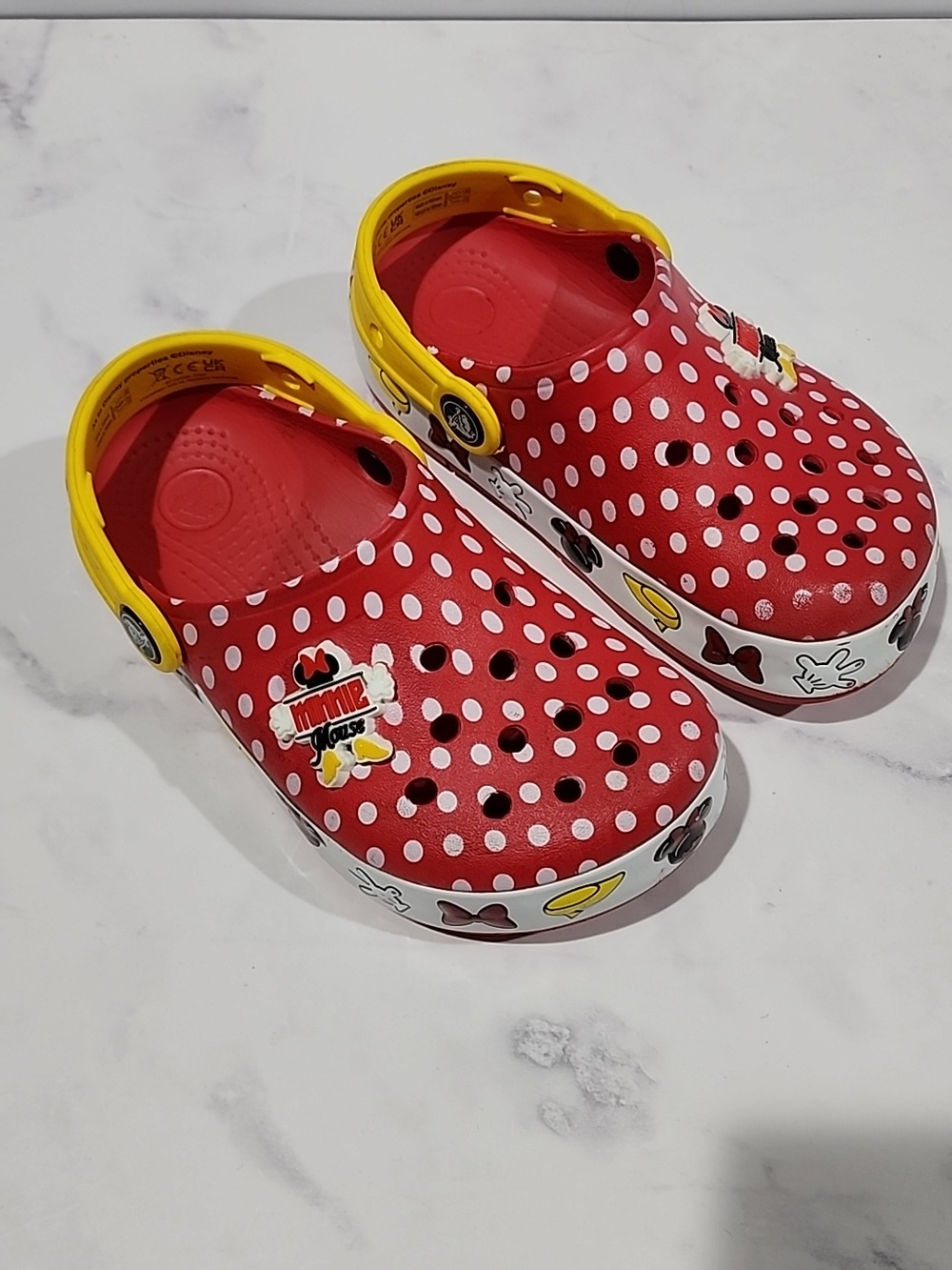 Crocs Minnie Mouse Red and Yellow Polka Dot Clogs Light-up shoes